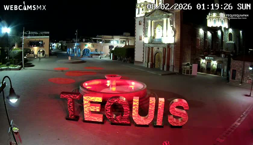 Tequisquiapan, Plaza Miguel Hidalgo & Parish St. Mary of the Assumption Live Cam - Tequisquiapan, Queretaro, Mexico