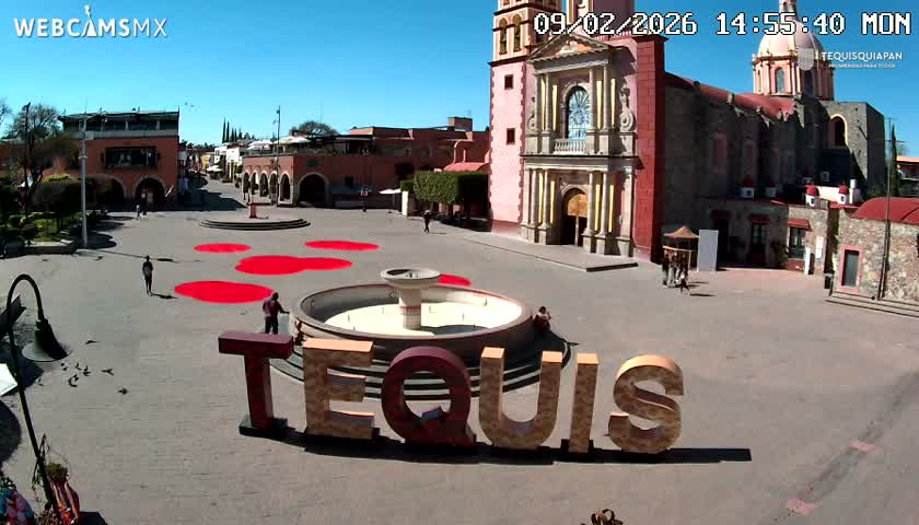 Tequisquiapan, Plaza Miguel Hidalgo & Parish St. Mary of the Assumption Live Cam - Tequisquiapan, Queretaro, Mexico