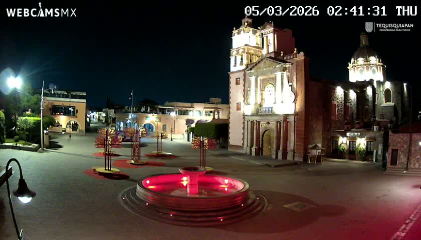 Tequisquiapan, Plaza Miguel Hidalgo & Parish St. Mary of the Assumption Live Cam - Tequisquiapan, Queretaro, Mexico