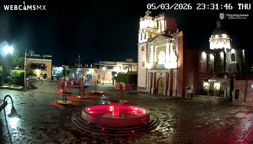 Tequisquiapan, Plaza Miguel Hidalgo & Parish St. Mary of the Assumption Live Cam - Tequisquiapan, Queretaro, Mexico