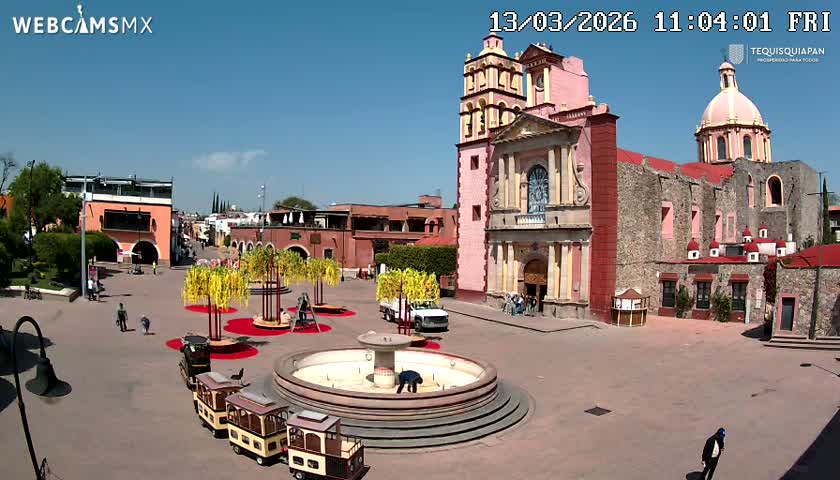 Tequisquiapan, Plaza Miguel Hidalgo & Parish St. Mary of the Assumption Live Cam - Tequisquiapan, Queretaro, Mexico