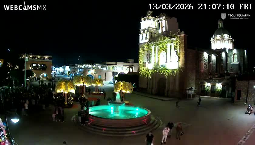 Tequisquiapan, Plaza Miguel Hidalgo & Parish St. Mary of the Assumption Live Cam - Tequisquiapan, Queretaro, Mexico