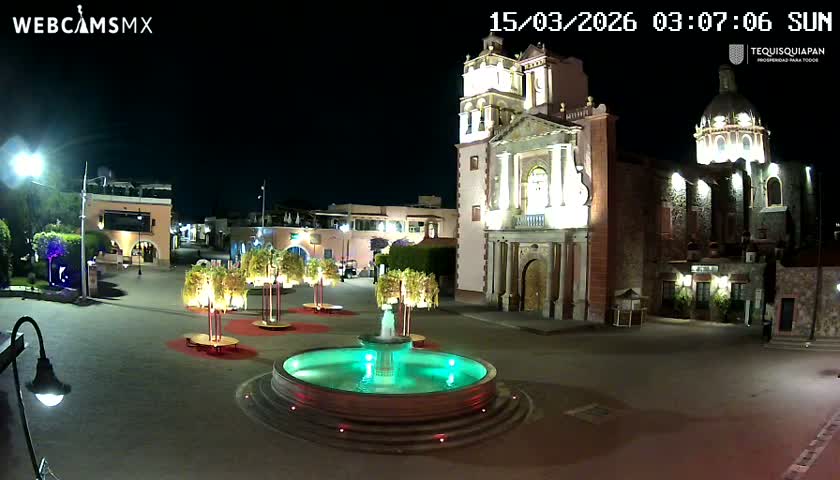 Tequisquiapan, Plaza Miguel Hidalgo & Parish St. Mary of the Assumption Live Cam - Tequisquiapan, Queretaro, Mexico