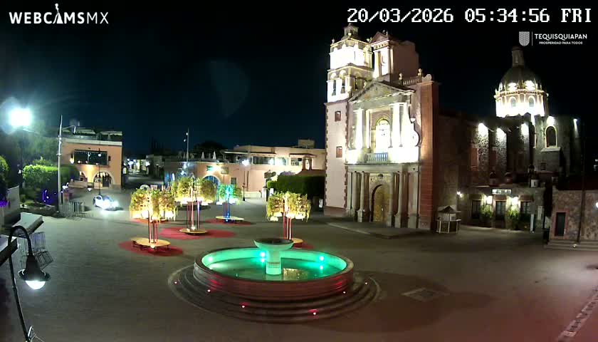 Tequisquiapan, Plaza Miguel Hidalgo & Parish St. Mary of the Assumption Live Cam - Tequisquiapan, Queretaro, Mexico