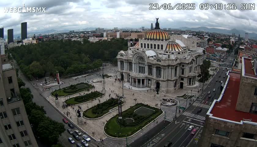 Mexio City, Palacio de Bellas Artes ( Palace of Fine Arts)  Live Cam - Cuauhtemoc, Ciudad de Mexico, Mexico