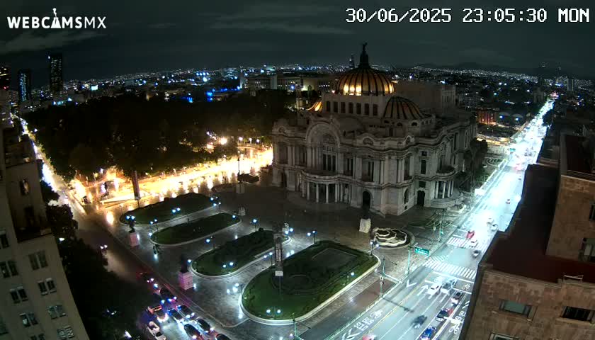 Mexio City, Palacio de Bellas Artes ( Palace of Fine Arts)  Live Cam - Cuauhtemoc, Ciudad de Mexico, Mexico