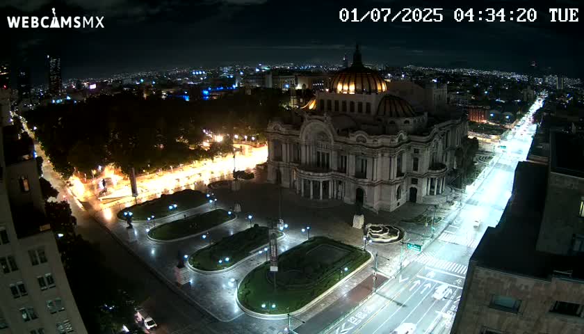 Mexio City, Palacio de Bellas Artes ( Palace of Fine Arts)  Live Cam - Cuauhtemoc, Ciudad de Mexico, Mexico