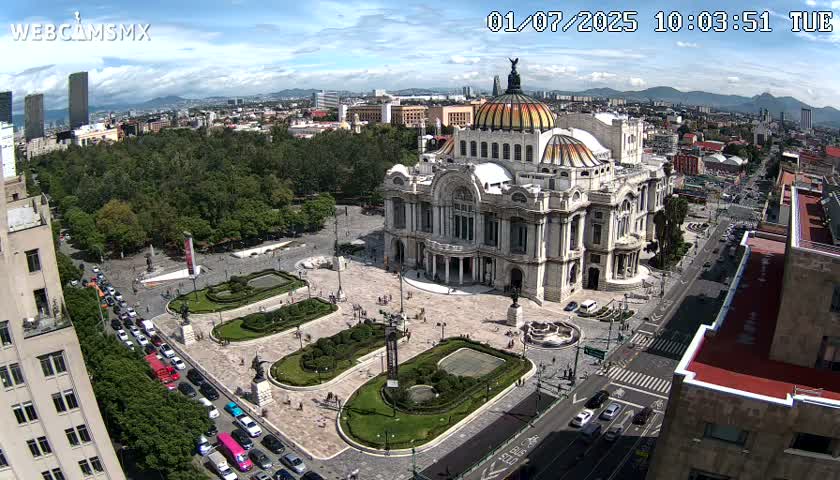 Mexio City, Palacio de Bellas Artes ( Palace of Fine Arts)  Live Cam - Cuauhtemoc, Ciudad de Mexico, Mexico