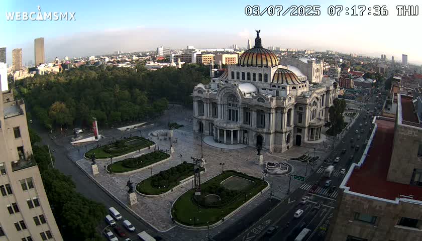 Mexio City, Palacio de Bellas Artes ( Palace of Fine Arts)  Live Cam - Cuauhtemoc, Ciudad de Mexico, Mexico