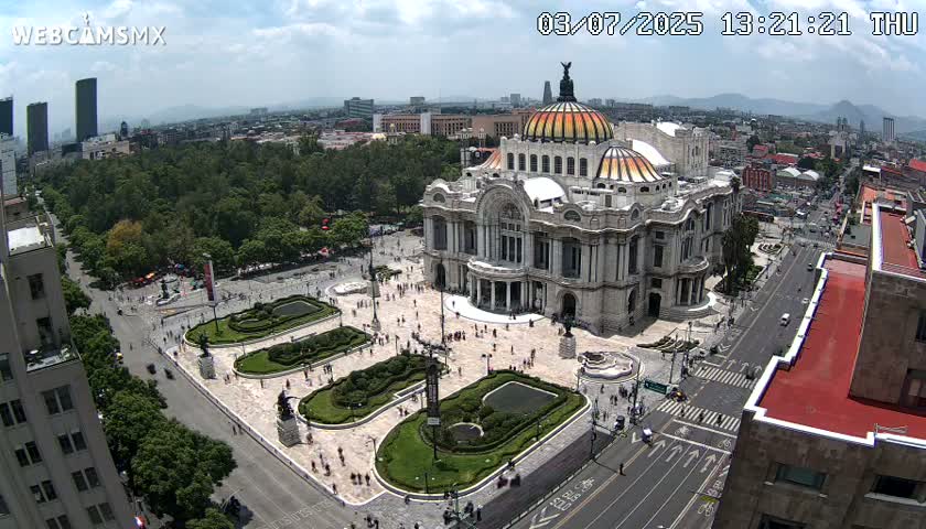 Mexio City, Palacio de Bellas Artes ( Palace of Fine Arts)  Live Cam - Cuauhtemoc, Ciudad de Mexico, Mexico