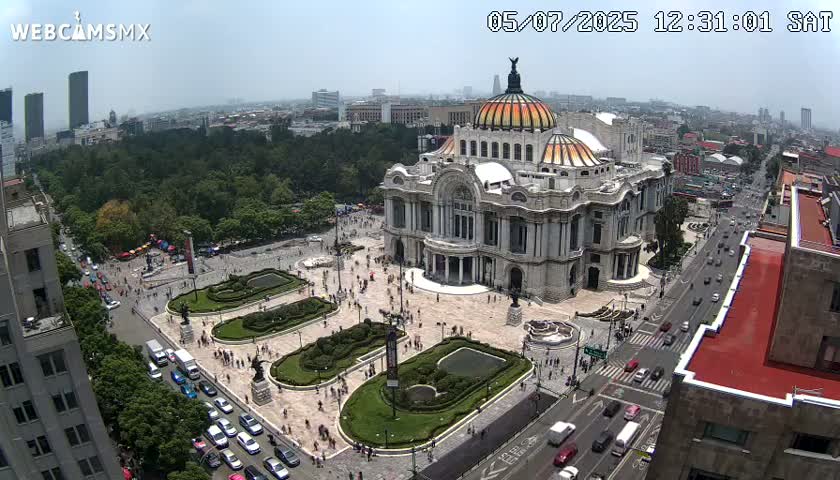 Mexio City, Palacio de Bellas Artes ( Palace of Fine Arts)  Live Cam - Cuauhtemoc, Ciudad de Mexico, Mexico