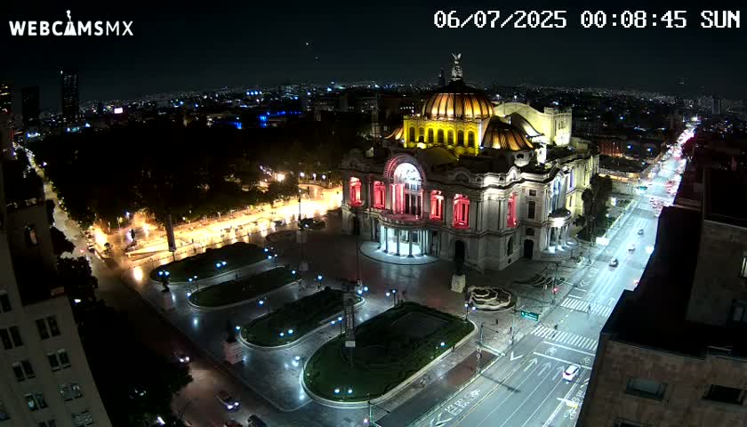 Mexio City, Palacio de Bellas Artes ( Palace of Fine Arts)  Live Cam - Cuauhtemoc, Ciudad de Mexico, Mexico