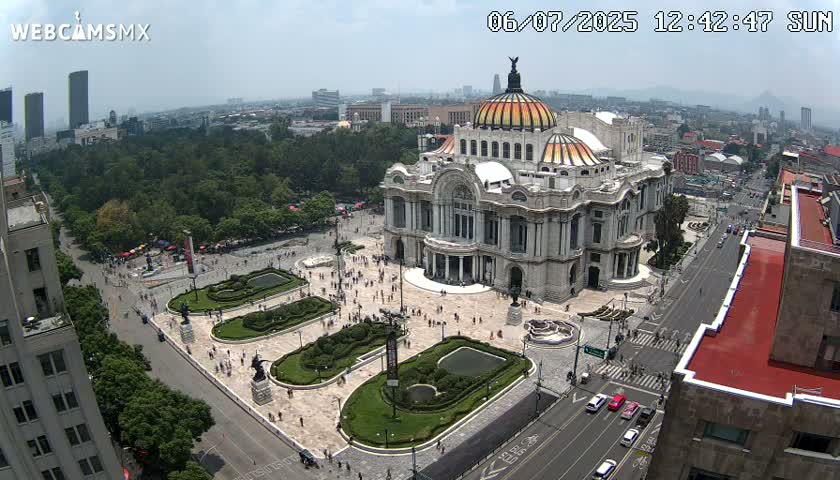 Mexio City, Palacio de Bellas Artes ( Palace of Fine Arts)  Live Cam - Cuauhtemoc, Ciudad de Mexico, Mexico