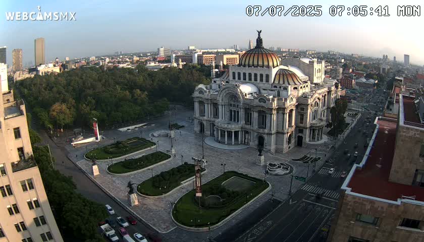 Mexio City, Palacio de Bellas Artes ( Palace of Fine Arts)  Live Cam - Cuauhtemoc, Ciudad de Mexico, Mexico