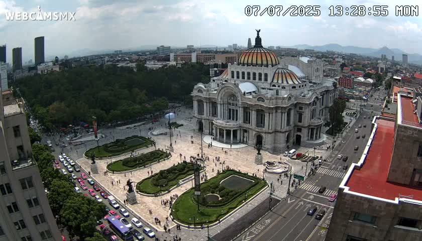 Mexio City, Palacio de Bellas Artes ( Palace of Fine Arts)  Live Cam - Cuauhtemoc, Ciudad de Mexico, Mexico