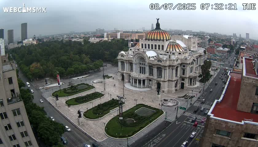 Mexio City, Palacio de Bellas Artes ( Palace of Fine Arts)  Live Cam - Cuauhtemoc, Ciudad de Mexico, Mexico