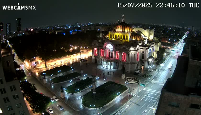 Mexio City, Palacio de Bellas Artes ( Palace of Fine Arts)  Live Cam - Cuauhtemoc, Ciudad de Mexico, Mexico
