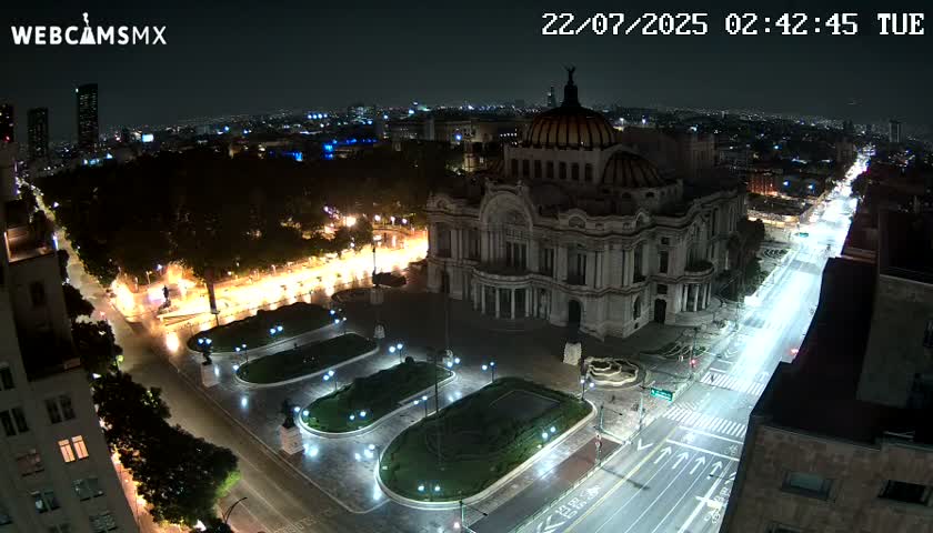 Mexio City, Palacio de Bellas Artes ( Palace of Fine Arts)  Live Cam - Cuauhtemoc, Ciudad de Mexico, Mexico