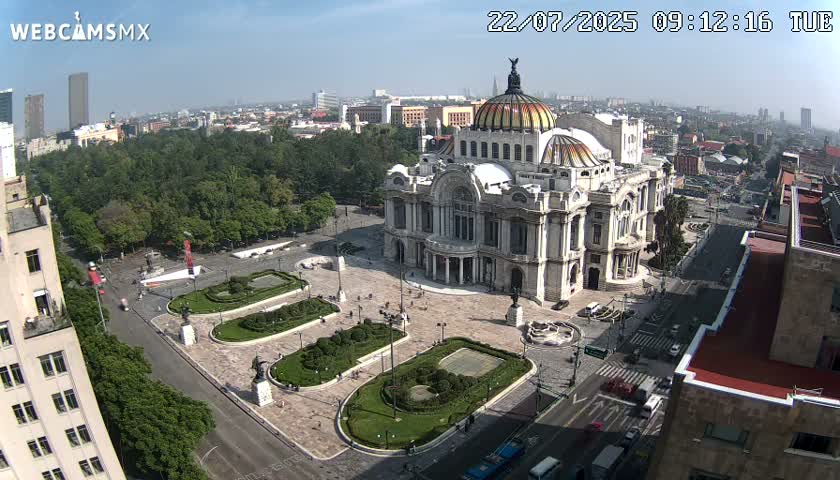 Mexio City, Palacio de Bellas Artes ( Palace of Fine Arts)  Live Cam - Cuauhtemoc, Ciudad de Mexico, Mexico