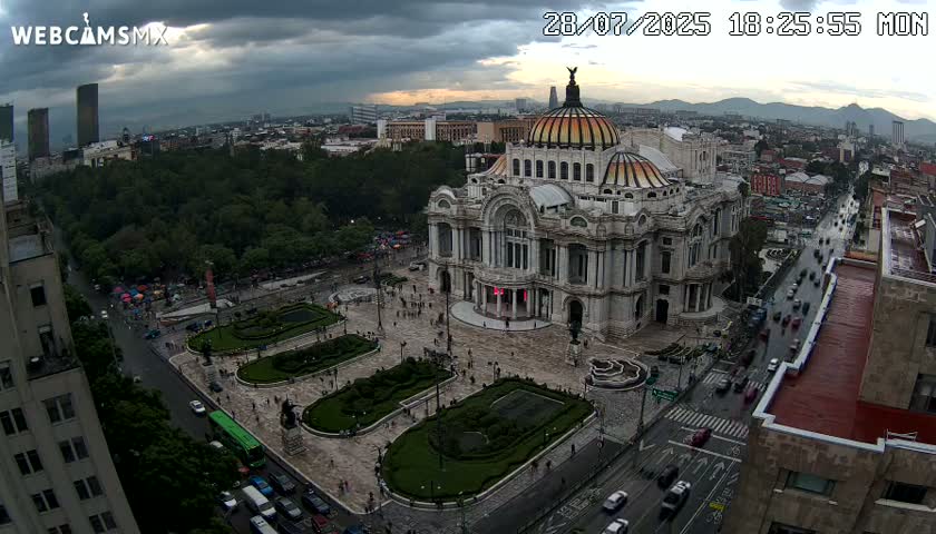 Mexio City, Palacio de Bellas Artes ( Palace of Fine Arts)  Live Cam - Cuauhtemoc, Ciudad de Mexico, Mexico