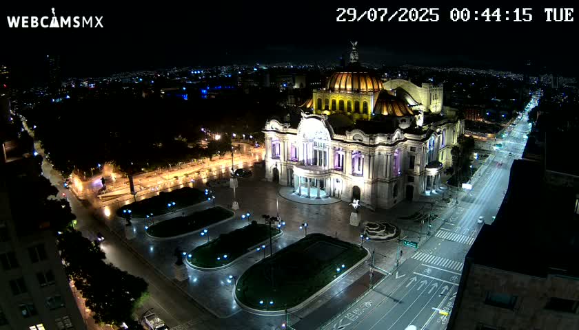 Mexio City, Palacio de Bellas Artes ( Palace of Fine Arts)  Live Cam - Cuauhtemoc, Ciudad de Mexico, Mexico