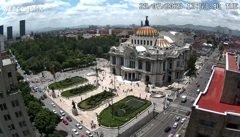 Mexio City, Palacio de Bellas Artes ( Palace of Fine Arts)  Live Cam - Cuauhtemoc, Ciudad de Mexico, Mexico