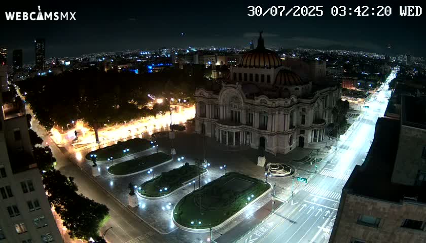 Mexio City, Palacio de Bellas Artes ( Palace of Fine Arts)  Live Cam - Cuauhtemoc, Ciudad de Mexico, Mexico