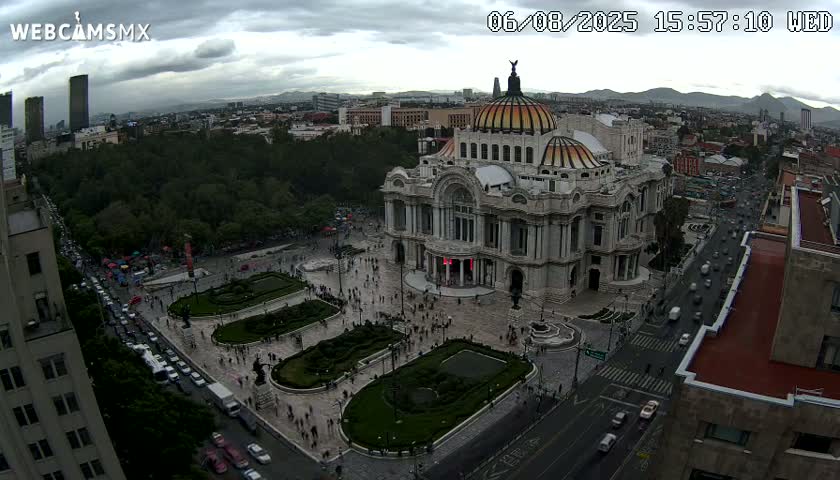 Mexio City, Palacio de Bellas Artes ( Palace of Fine Arts)  Live Cam - Cuauhtemoc, Ciudad de Mexico, Mexico