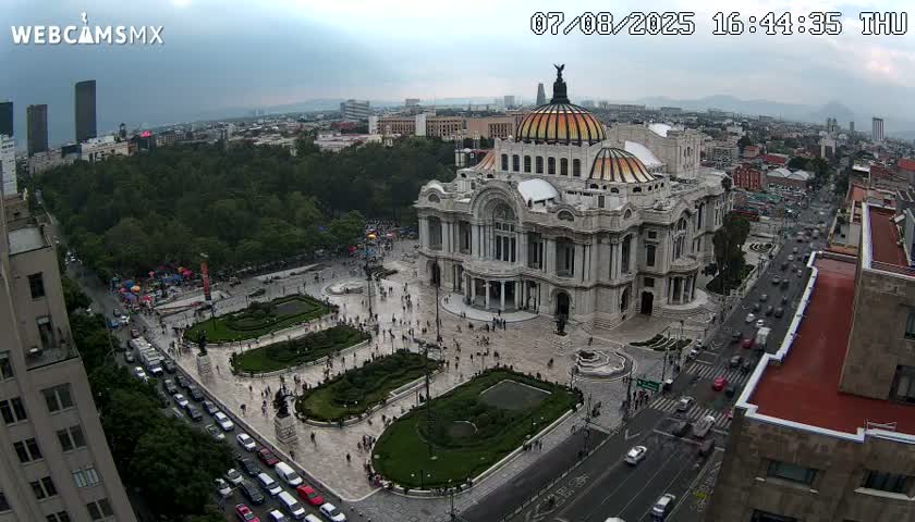 Mexio City, Palacio de Bellas Artes ( Palace of Fine Arts)  Live Cam - Cuauhtemoc, Ciudad de Mexico, Mexico