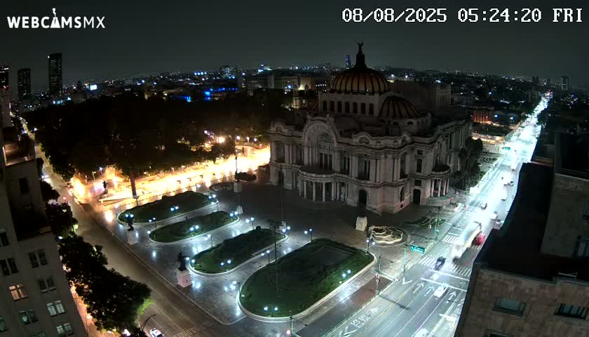 Mexio City, Palacio de Bellas Artes ( Palace of Fine Arts)  Live Cam - Cuauhtemoc, Ciudad de Mexico, Mexico