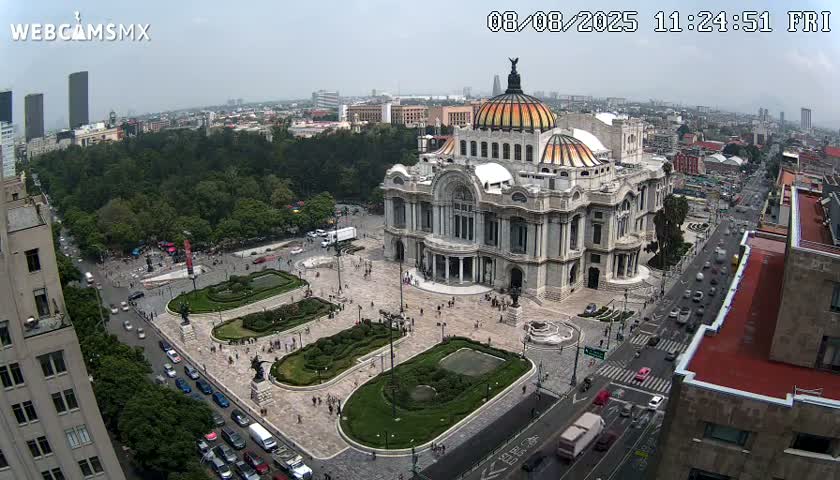 Mexio City, Palacio de Bellas Artes ( Palace of Fine Arts)  Live Cam - Cuauhtemoc, Ciudad de Mexico, Mexico