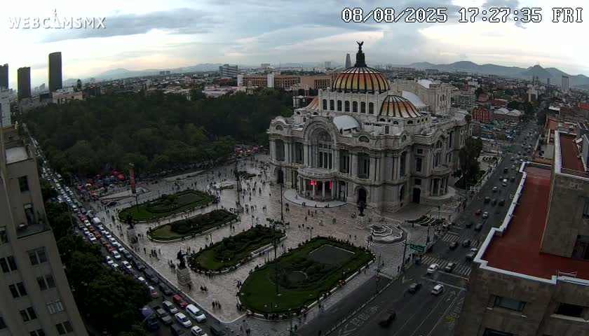 Mexio City, Palacio de Bellas Artes ( Palace of Fine Arts)  Live Cam - Cuauhtemoc, Ciudad de Mexico, Mexico