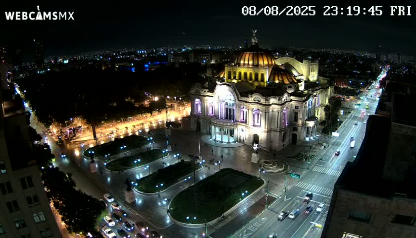 Mexio City, Palacio de Bellas Artes ( Palace of Fine Arts)  Live Cam - Cuauhtemoc, Ciudad de Mexico, Mexico