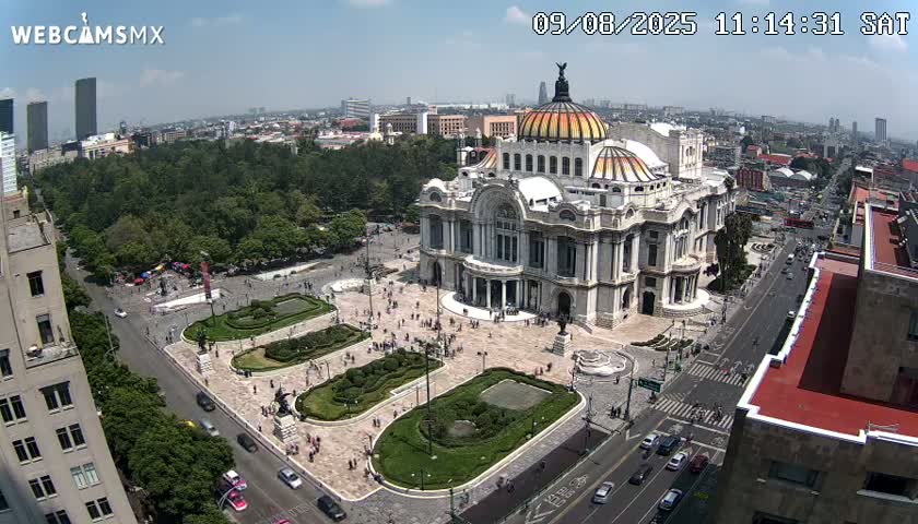 Mexio City, Palacio de Bellas Artes ( Palace of Fine Arts)  Live Cam - Cuauhtemoc, Ciudad de Mexico, Mexico