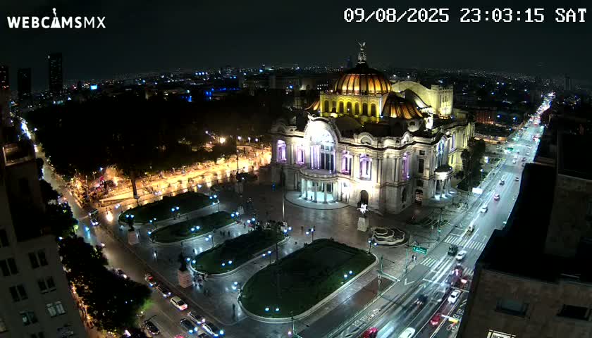 Mexio City, Palacio de Bellas Artes ( Palace of Fine Arts)  Live Cam - Cuauhtemoc, Ciudad de Mexico, Mexico