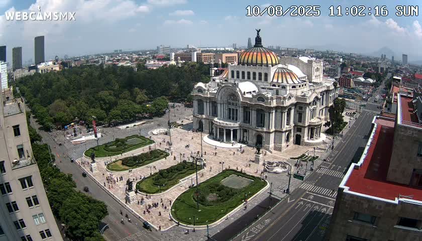 Mexio City, Palacio de Bellas Artes ( Palace of Fine Arts)  Live Cam - Cuauhtemoc, Ciudad de Mexico, Mexico