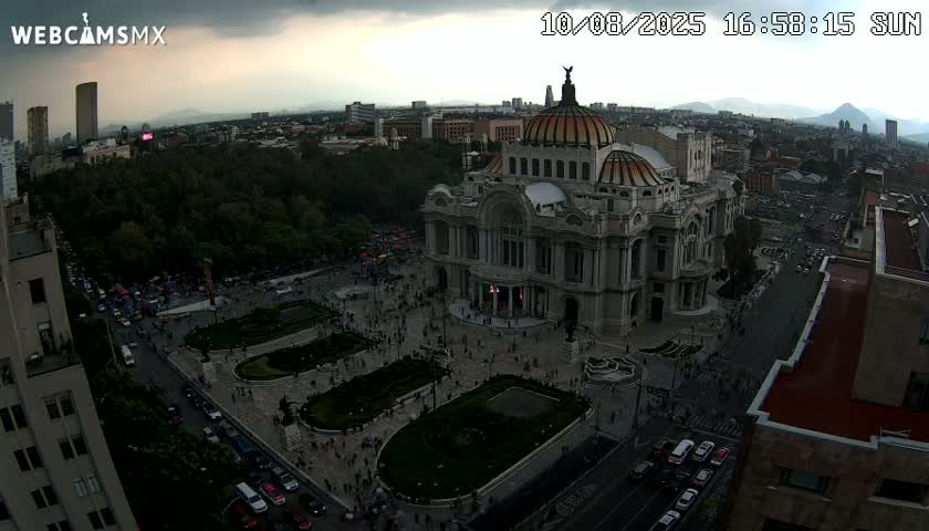 Mexio City, Palacio de Bellas Artes ( Palace of Fine Arts)  Live Cam - Cuauhtemoc, Ciudad de Mexico, Mexico