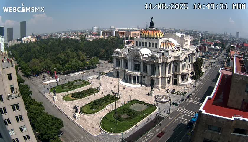 Mexio City, Palacio de Bellas Artes ( Palace of Fine Arts)  Live Cam - Cuauhtemoc, Ciudad de Mexico, Mexico