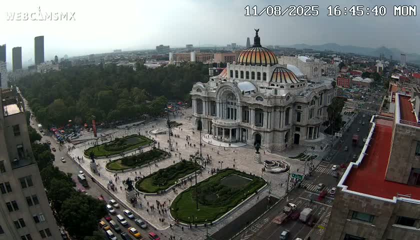 Mexio City, Palacio de Bellas Artes ( Palace of Fine Arts)  Live Cam - Cuauhtemoc, Ciudad de Mexico, Mexico