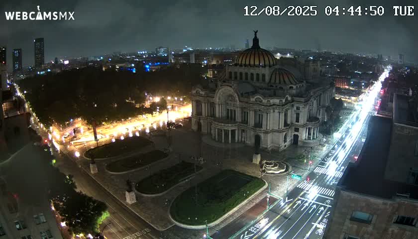 Mexio City, Palacio de Bellas Artes ( Palace of Fine Arts)  Live Cam - Cuauhtemoc, Ciudad de Mexico, Mexico