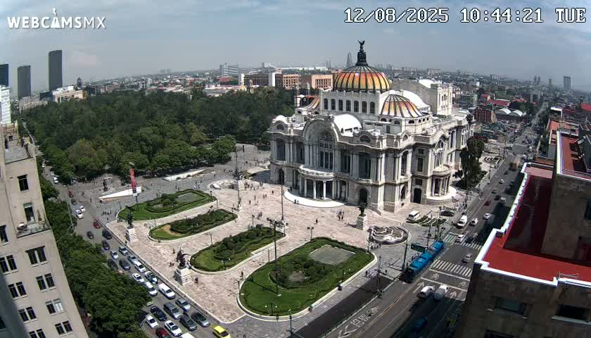 Mexio City, Palacio de Bellas Artes ( Palace of Fine Arts)  Live Cam - Cuauhtemoc, Ciudad de Mexico, Mexico