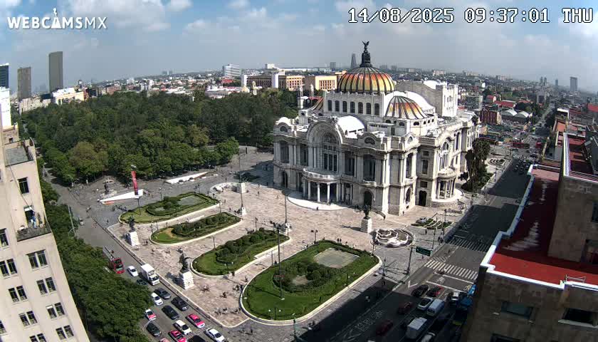 Mexio City, Palacio de Bellas Artes ( Palace of Fine Arts)  Live Cam - Cuauhtemoc, Ciudad de Mexico, Mexico