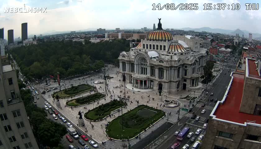 Mexio City, Palacio de Bellas Artes ( Palace of Fine Arts)  Live Cam - Cuauhtemoc, Ciudad de Mexico, Mexico