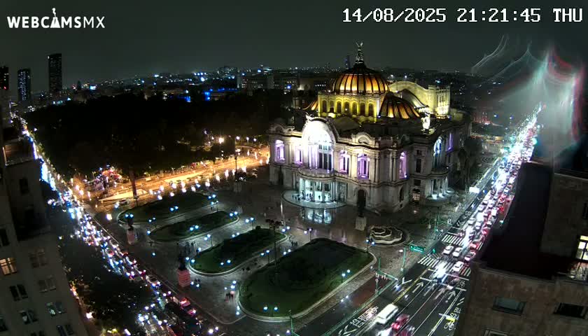 Mexio City, Palacio de Bellas Artes ( Palace of Fine Arts)  Live Cam - Cuauhtemoc, Ciudad de Mexico, Mexico