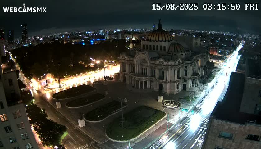 Mexio City, Palacio de Bellas Artes ( Palace of Fine Arts)  Live Cam - Cuauhtemoc, Ciudad de Mexico, Mexico
