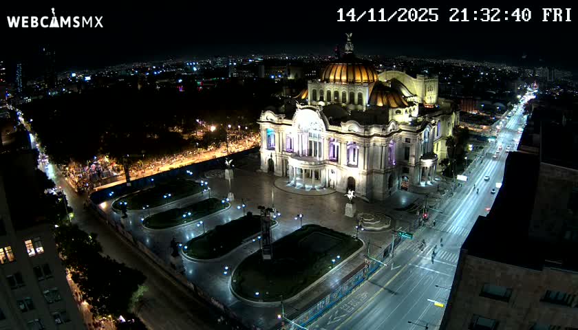Mexio City, Palacio de Bellas Artes ( Palace of Fine Arts)  Live Cam - Cuauhtemoc, Ciudad de Mexico, Mexico