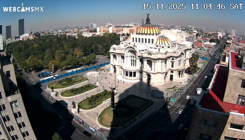 Mexio City, Palacio de Bellas Artes ( Palace of Fine Arts)  Live Cam - Cuauhtemoc, Ciudad de Mexico, Mexico