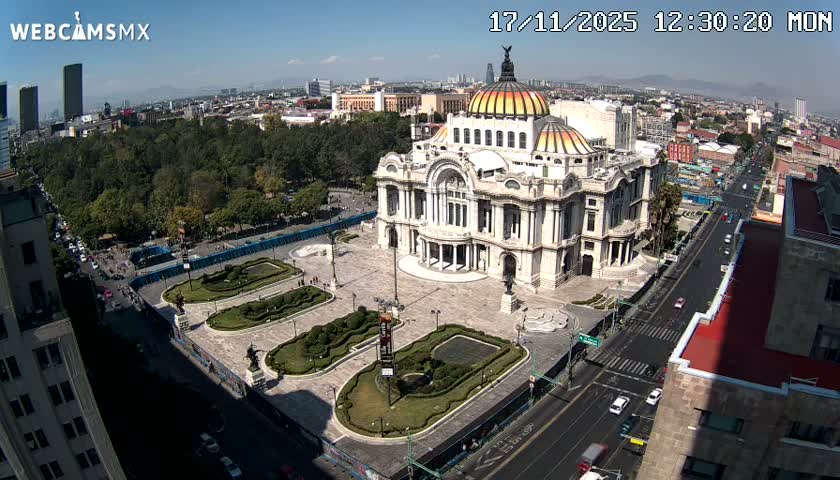 Mexio City, Palacio de Bellas Artes ( Palace of Fine Arts)  Live Cam - Cuauhtemoc, Ciudad de Mexico, Mexico