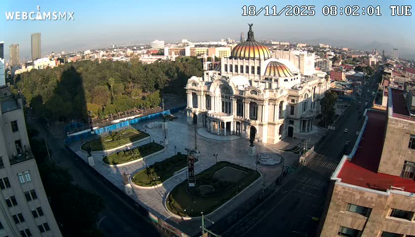 Mexio City, Palacio de Bellas Artes ( Palace of Fine Arts)  Live Cam - Cuauhtemoc, Ciudad de Mexico, Mexico