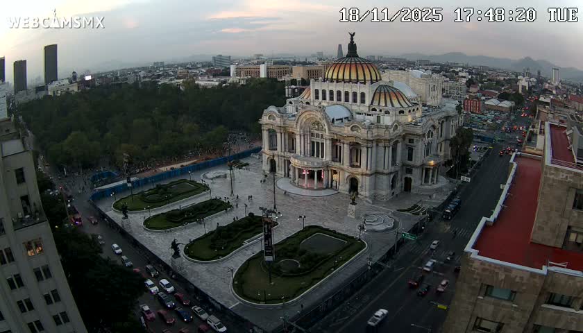 Mexio City, Palacio de Bellas Artes ( Palace of Fine Arts)  Live Cam - Cuauhtemoc, Ciudad de Mexico, Mexico